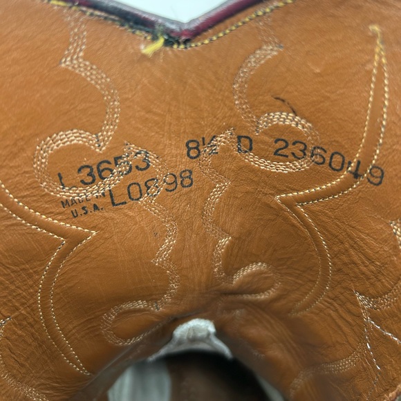 Lucchese L3653 vintage exotic Leather cowboy boot Cherry black Western M 8.5 - Picture 15 of 17